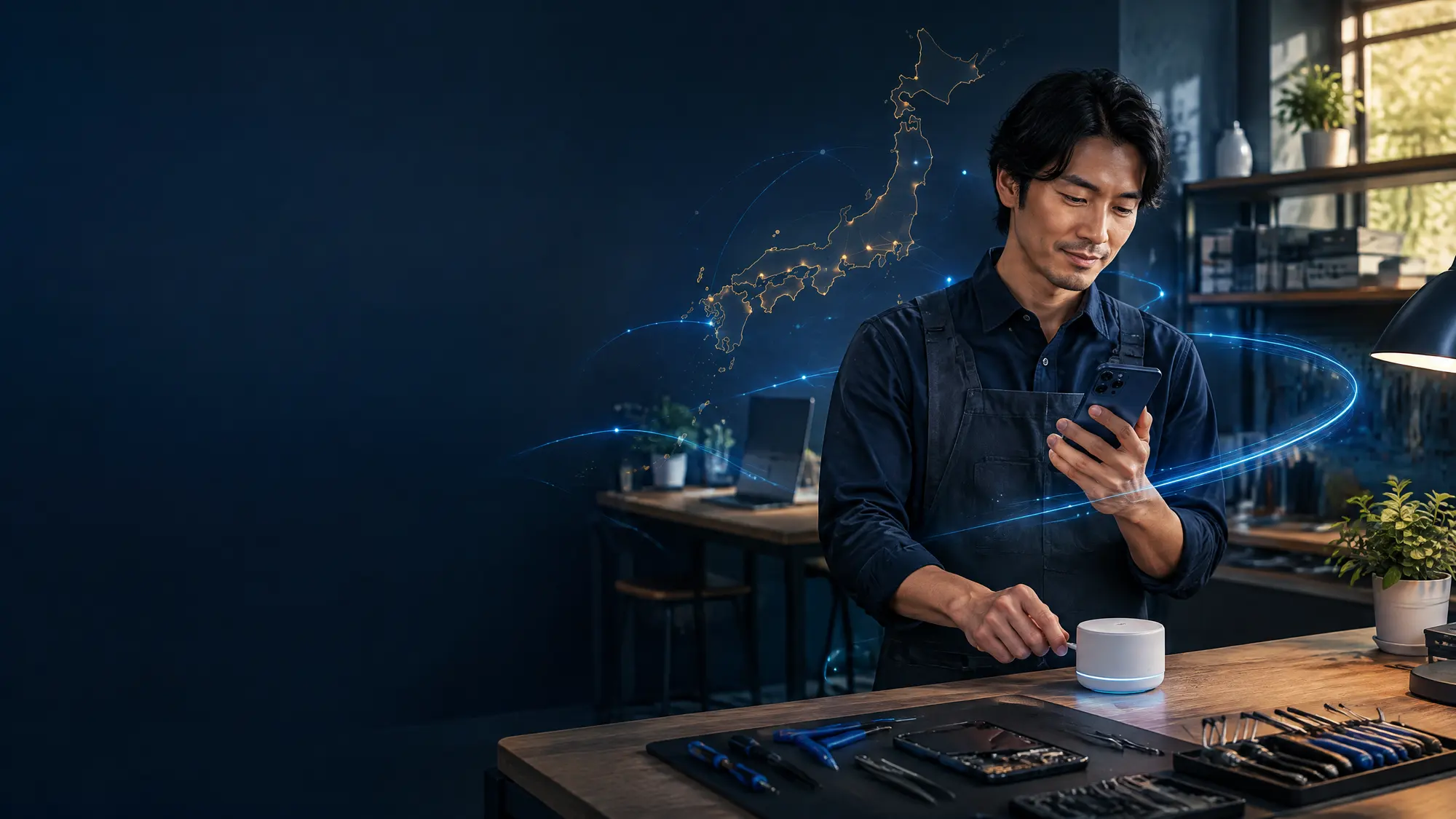 スマホとスマートホーム機器を扱う技術者